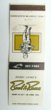 Bobby Layne&#39;s Bowl-A-Rama - Big Spring, Texas Bowling Sports Matchbook Cover TX - £1.39 GBP