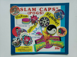 Vintage Pogs Slam Caps Old Gumball Vending Machine Display Card #233 - $33.99