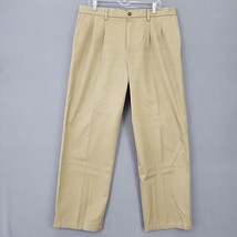 Dockers Mens Pants Size 36 Tan Khaki Preppy Pleats Relaxed Fit Straight ... - $15.30