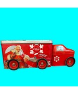 Coca Cola Santa Claus Delivery Truck Tin Red Rusty Vintage Toy Tin Lid - $15.90