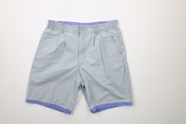 Vintage 90s Streetwear Mens 32 Faded Pleated Above Knee Cotton Dad Shorts Gray - £35.01 GBP