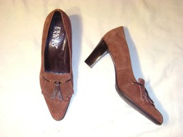 &quot;Franco Sarto&quot; brown suede shoe with fringe on top   Size 8 1/2 - £19.07 GBP