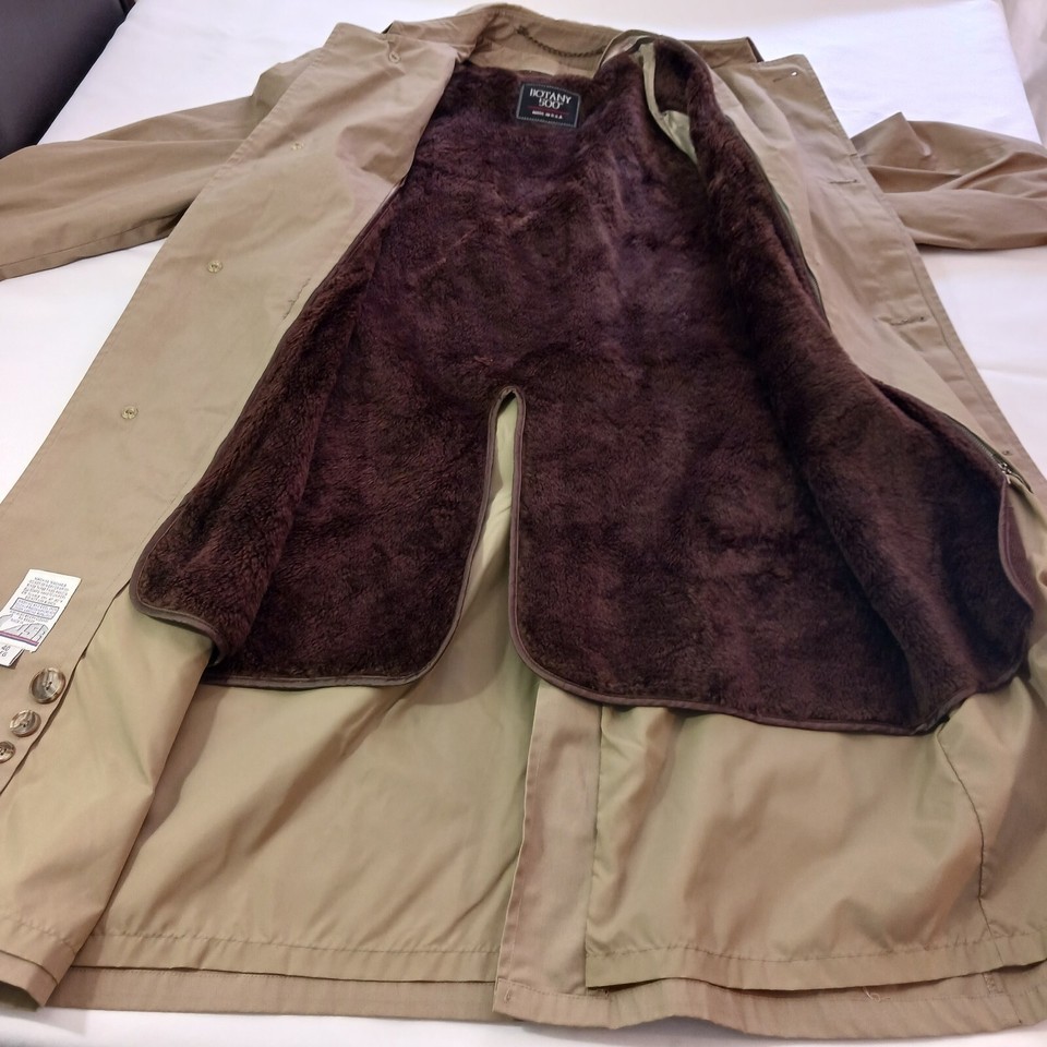 Botany 500 Men's Tan/Khaki Removable Liner Coat Size 40 Reg Made In USA Item image 10