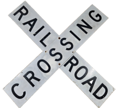VINTAGE Aluminum Train Railroad Crossing Sign Locomotive Switch Engine Caboose - £286.93 GBP