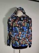 STAR WARS Photo Collage Sweatshirt Hoodie Mens Size Med Full Zip All Over Print - £10.79 GBP