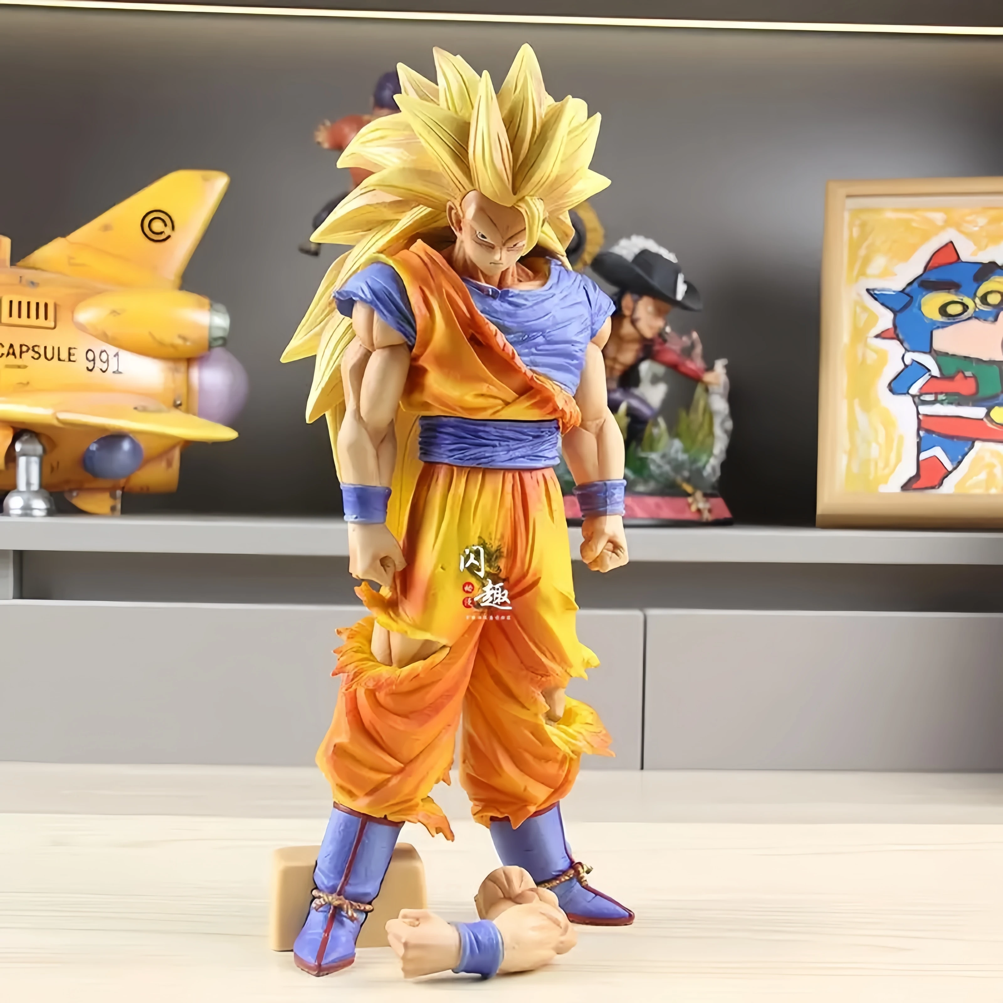 32cm Dragon Ball Z Goku Figure Ssj3 Dbz Super Saiyan 3 Anime Figures Pvc... - $59.42+
