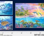 24.5&quot; X 44&quot; Panel Dolphins Sea Turtles Weekend in Paradise Fabric Panel ... - $9.49