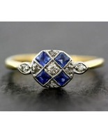 Vintage 2CT Simulated Sapphire Art Deco Engagement Antique Ring Sterling... - £243.95 GBP