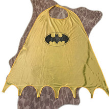 Six Flags Batman Cape Costume Cosplay Unisex Dc Superhero Yellow Black 36” Long - £18.20 GBP