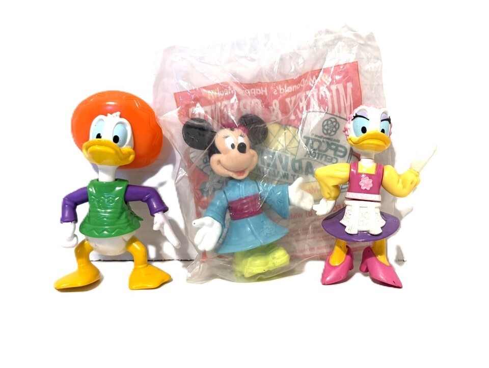 Walt Disney World Epcot Happy Meal Toy Lot of 3-Daisy, Donald &amp; Minnie 1993 - $9.95