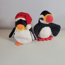 TY Beanie Babies Penguin Plush Lot Zero The Penguin Plushie and Puffer - £12.03 GBP