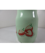 Vinatage Green Metal Soda Siphon Seltzer Bottle Strawberries 8&quot; x 3&quot; x 3&quot; - £13.98 GBP