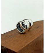 Round Dome Hoop Earrings 925 Sterling Silver, Handmade Unisex Huggie Ear... - €39,07 EUR