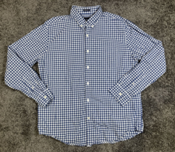 American Eagle Shirt Mens Large Blue Check Gingham Seriously Soft Button... - $22.65