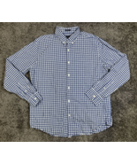 American Eagle Shirt Mens Large Blue Check Gingham Seriously Soft Button... - £17.89 GBP