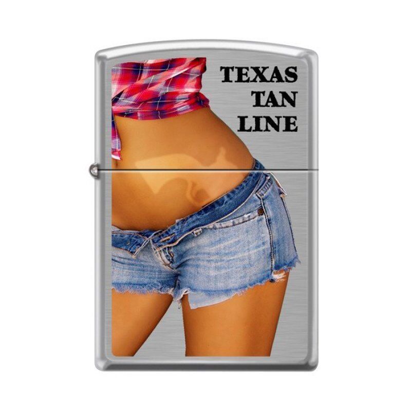 Zippo Lighter - Texas Tan Line Brushed Chrome - 854062 - $26.71