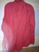 Melon Colored Long Sleeve Mens Linen Shirt Size Large - £31.97 GBP
