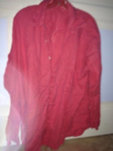 Melon Colored Long Sleeve Mens Linen Shirt Size Large - £31.59 GBP