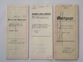 Lot 1927-54 Antique 3pc Witman Mortgage Bond Warrent Documents Berks County Pa - £66.86 GBP