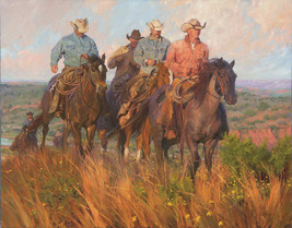 A Cowboy&#39;s Commute By Bruce Greene Working Cowboys LE Artist Proof Canvas Giclee - £316.73 GBP