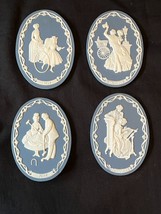 4 rare Wedgwood / Jasperware plaques. Each depicting a different image /... - $91.70