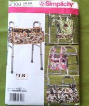 Simplicity 2300 Pattern Walker Accessories Bags &amp; Organizers Cut Complete - $5.93