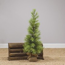 3ft - Slim Long Needle Pine Christmas Tree w/Burlap Base - Primitive Cou... - £102.85 GBP