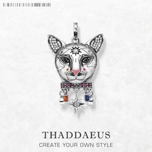 Magic Cosmic Cat Pendant Fine Jewelry Bijoux 925 Sterling Silver For Woman - £27.60 GBP