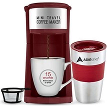 Single Serve Mini Travel Coffee Maker &amp; 15 oz. Travel Mug Coffee Tumbler - £30.79 GBP
