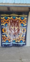 Wolf Dreamcatcher Feathers Indian Southwest Queen Size Blanket - £50.74 GBP