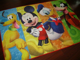 DISNEY Mickey Mouse Pluto Donald Duck Goofy Area Rug Childrens Loung Room 5&#39;x7&#39; - £39.53 GBP