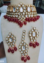 Bollywood Stil Indische Braut Schmuck Kundan Halsband Ohrringe Tikka Set - £141.79 GBP