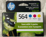 HP 564 Cyan Magenta Yellow Ink Cartridges N9H57FN Exp 2025+ Genuine OEM ... - $39.98