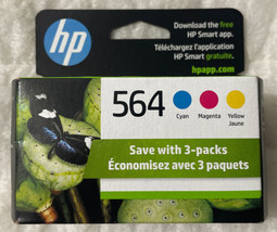 HP 564 Cyan Magenta Yellow Ink Cartridges N9H57FN Exp 2025+ Genuine OEM Sealed - $39.98