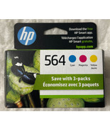 HP 564 Cyan Magenta Yellow Ink Cartridges N9H57FN Exp 2025+ Genuine OEM ... - £31.36 GBP