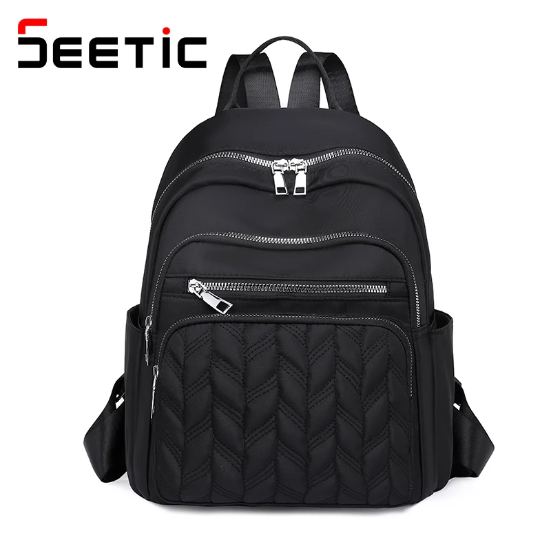 SEETIC Casual Ox Backpack Women Waterproof School Bag Quality Ladies Travel Bag  - $76.71