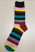Multi Color Stripe Socks Novelty Unisex 6-12 Crazy Fun SF130 - £6.14 GBP