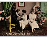 Romance Where Love Is Blind Couple With Odd Woman Out DB Postcard V1 - $2.92
