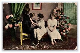 Romance Where Love Is Blind Couple With Odd Woman Out DB Postcard V1 - £2.28 GBP