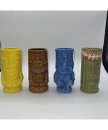 Tiki Mug By BarConic 4 Piece Set Yellow Brown Blue And Rare Green 6” Tal... - £29.75 GBP