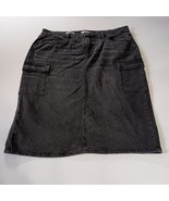 Ava &amp; Viv Black STRETCH Slim High-Rise Midi Cargo Denim Skirt Size 17 R - $359.14 MXN
