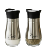 Salt &amp; Pepper Shaker Set Stainless Steel Covering Glass BPA-Free, 4.42 Oz - $9.89