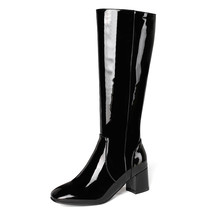 Fashion Knee High Boots Women Shoes Autumn Winter Women&#39;s High Boots Black White - £75.75 GBP