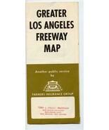 Greater Los Angeles Freeway Map 1965 Farmers Insurance Groups - £16.83 GBP