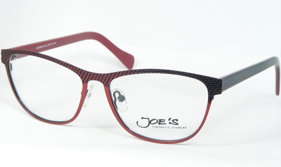 JOE&#39;S {JOE5983} 2 VIVD BURGUNDY /BLACK UNIQUE EYEGLASSES FRAME 54-15-140mm - $107.96
