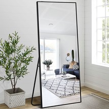 Neutype Full Length Mirror Wall Mirror 65&quot; X 22&quot; Black Aluminum Alloy Fr... - $115.99