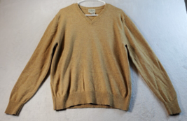 L.L. Bean Sweater Mens Size Medium Beige wool Knit Long Raglan Sleeve V ... - £14.84 GBP