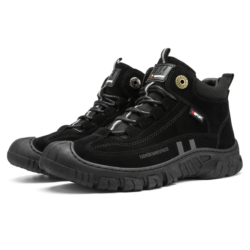 STRONGSHEN Men Casual  Boots Leather Outdoor Hi Shoes   Non-slip Mountain Shoes  - $187.97