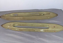 2 Vintage Farmhouse Decor Wooden Textile Yarn Weaving Loom Shuttle Boat Tool 18” - $30.00