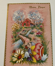 Postcard Italian Happy Easter Card Paper on Cardboard 1972 Posted - £5.10 GBP